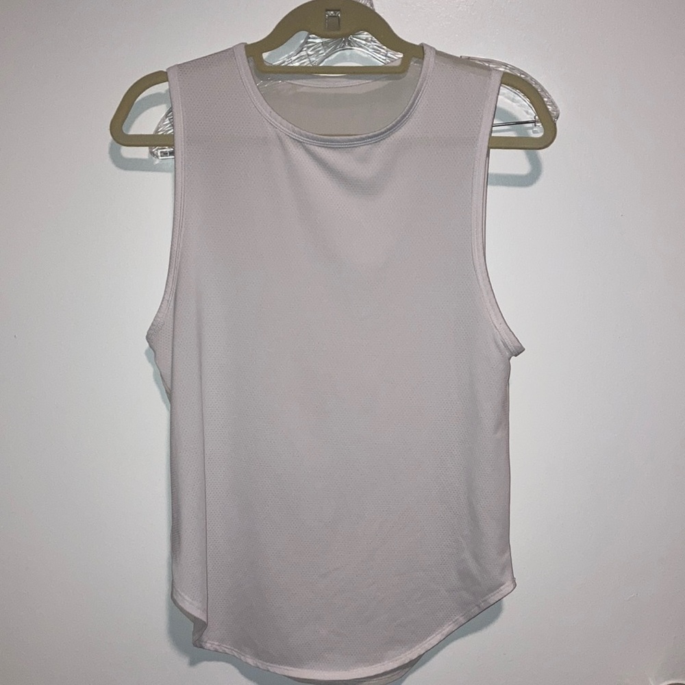 Fabletics Sz S Sheer back, white tank top